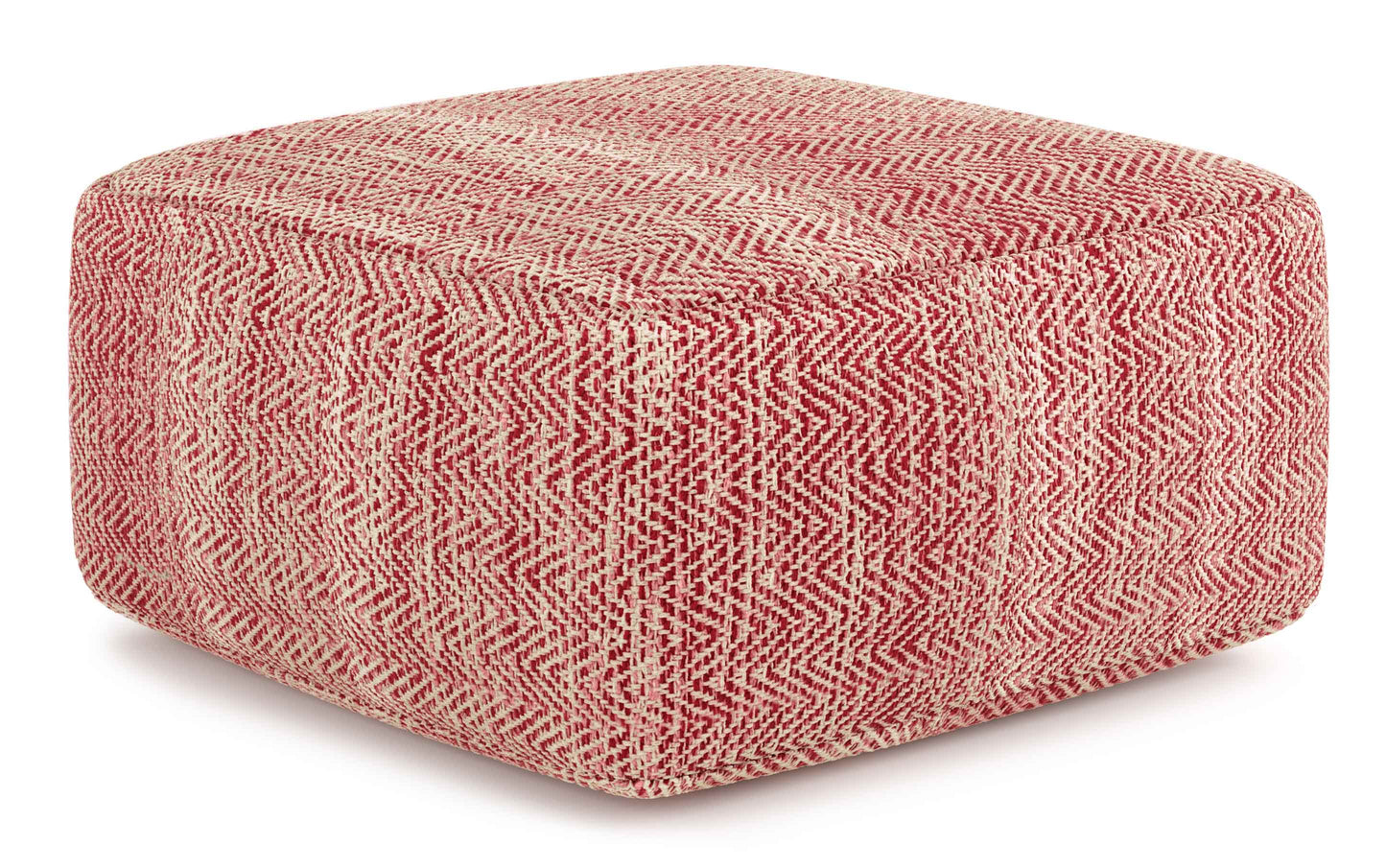 Patterned Maroon Melange | Nate Patterned Square Pouf