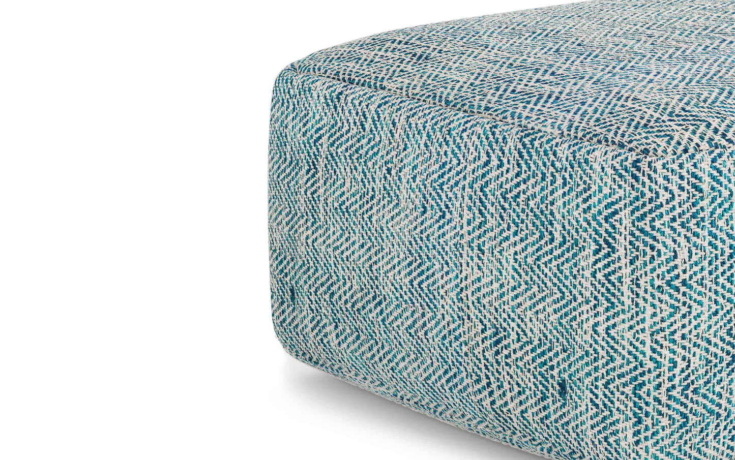 Patterned Teal Melange | Nate Patterned Square Pouf