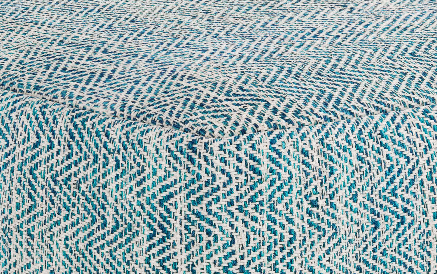 Patterned Teal Melange | Nate Patterned Square Pouf