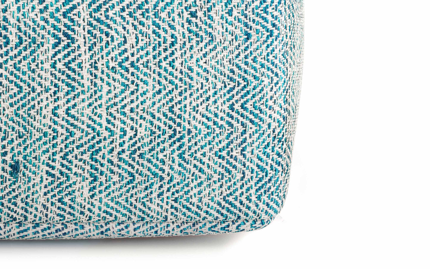 Patterned Teal Melange | Nate Patterned Square Pouf