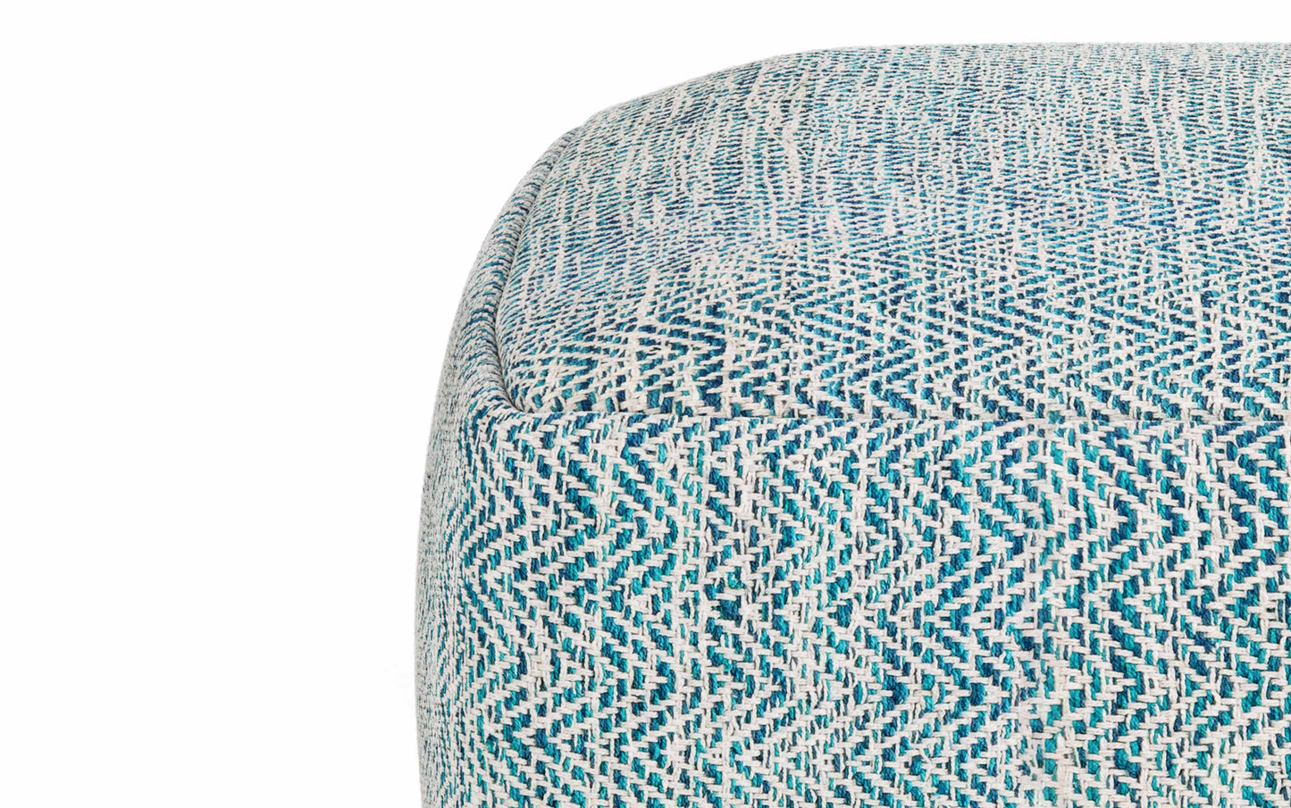 Patterned Teal Melange | Nate Patterned Square Pouf