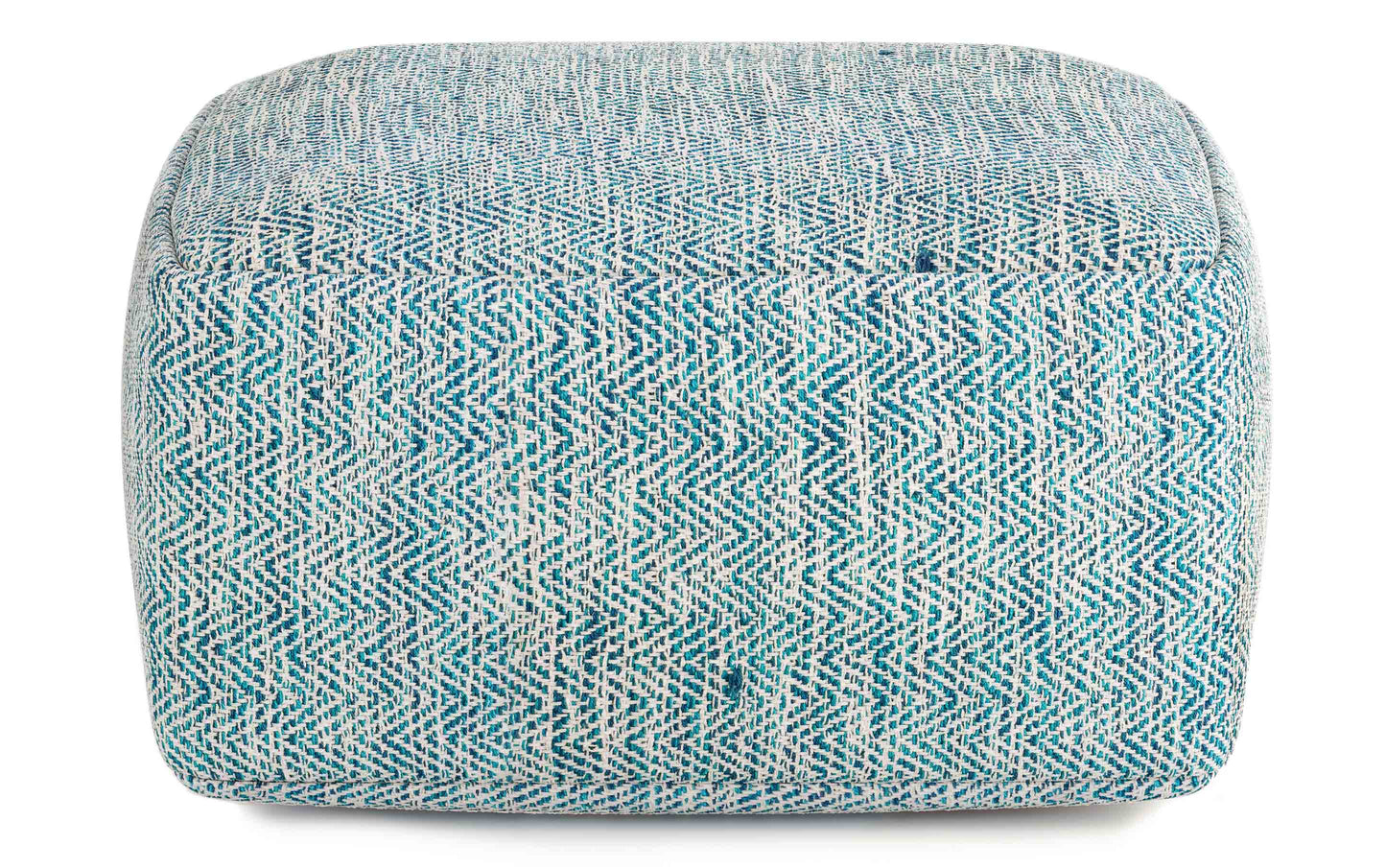 Patterned Teal Melange | Nate Patterned Square Pouf