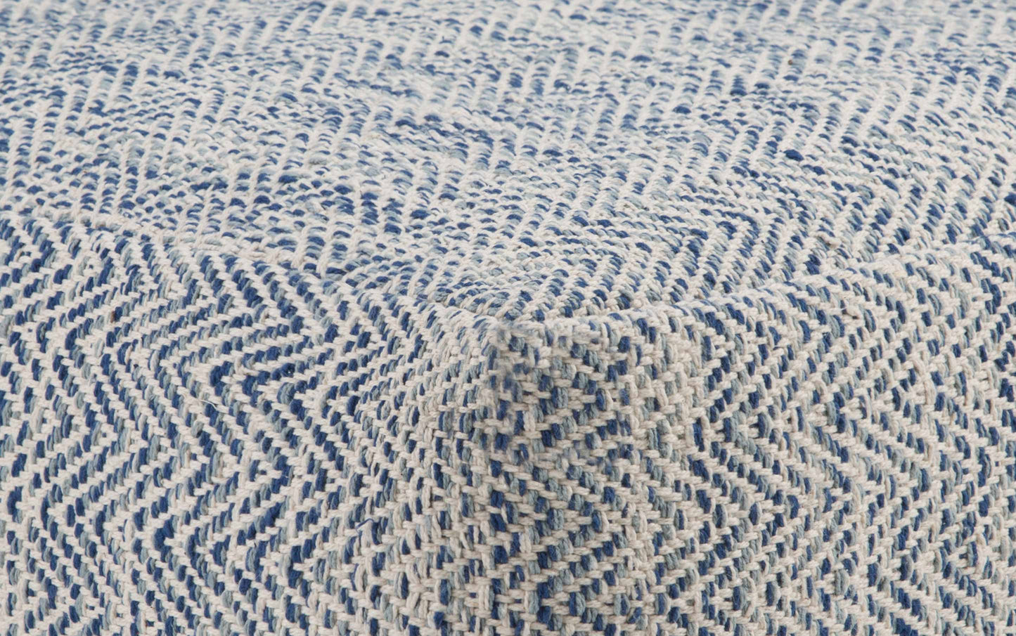 Patterned Denim Melange | Nate Patterned Square Pouf