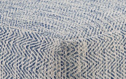 Patterned Denim Melange | Nate Patterned Square Pouf