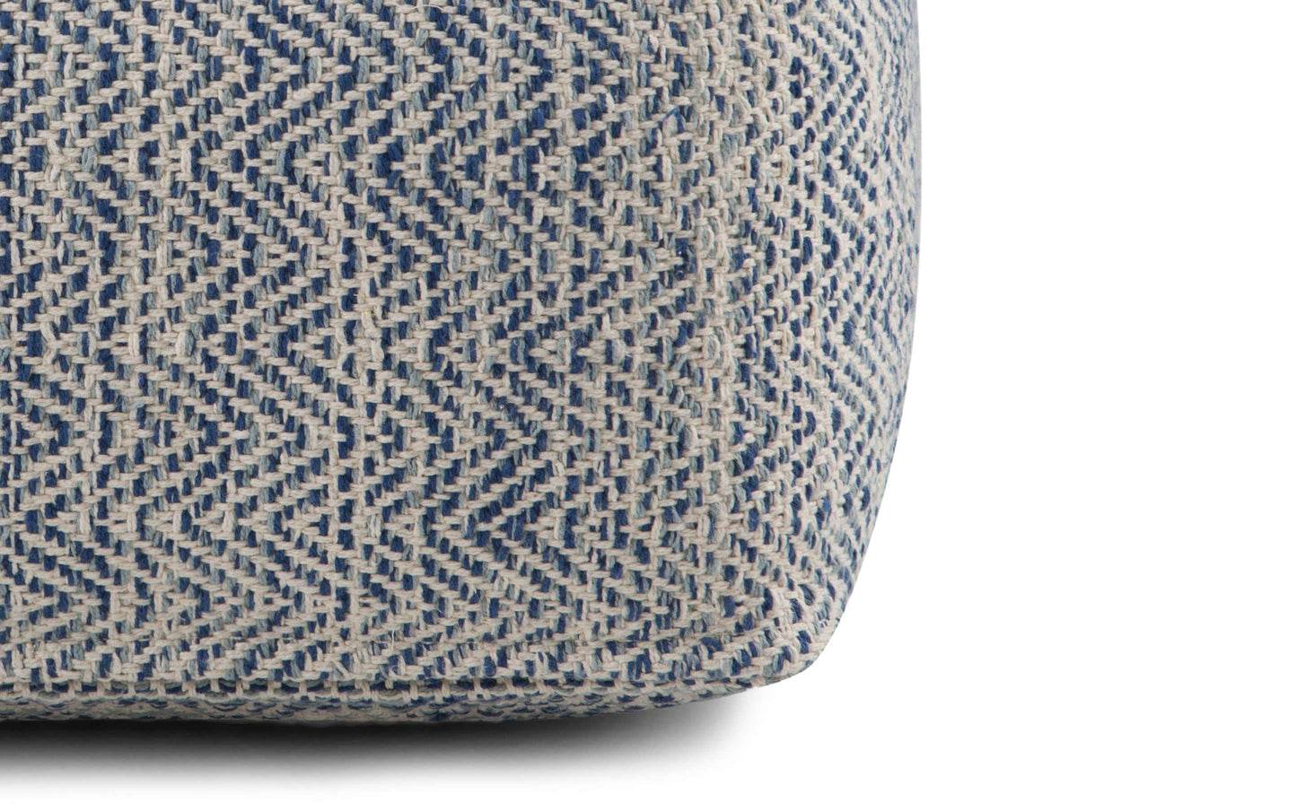 Patterned Denim Melange | Nate Patterned Square Pouf