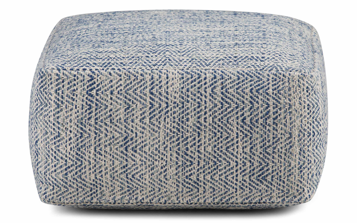 Patterned Denim Melange | Nate Patterned Square Pouf