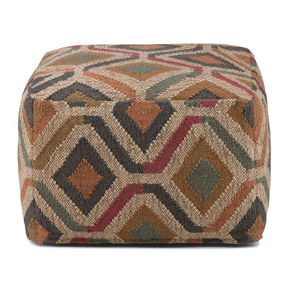 Kilim Patterned | Johanna Kilim Patterned Square Pouf