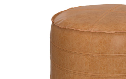 Distressed Brown | Brody 20 Inch Round Pouf