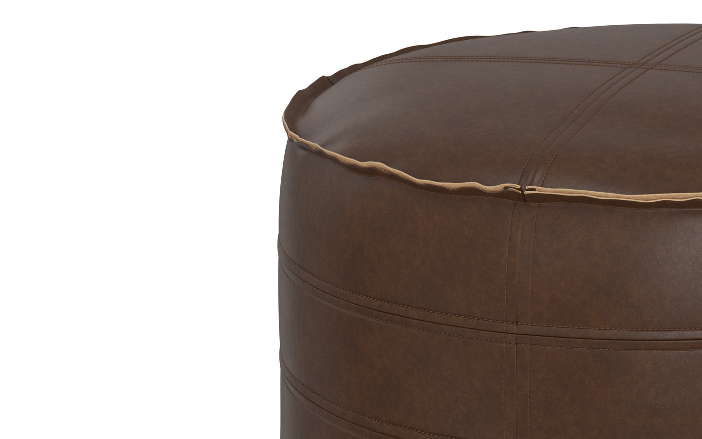 Distressed Dark Brown | Brody 20 Inch Round Pouf