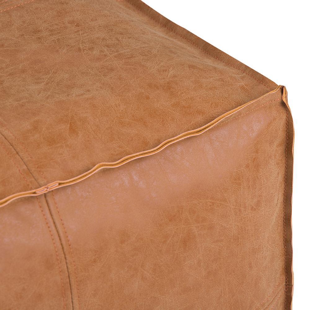 Distressed Brown | Brody Square Pouf