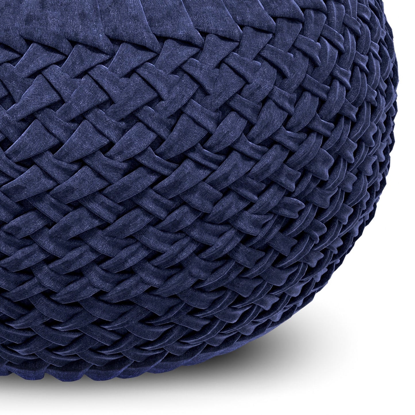 Dark Blue Velvet Fabric |Grafton Velvet Round Pouf