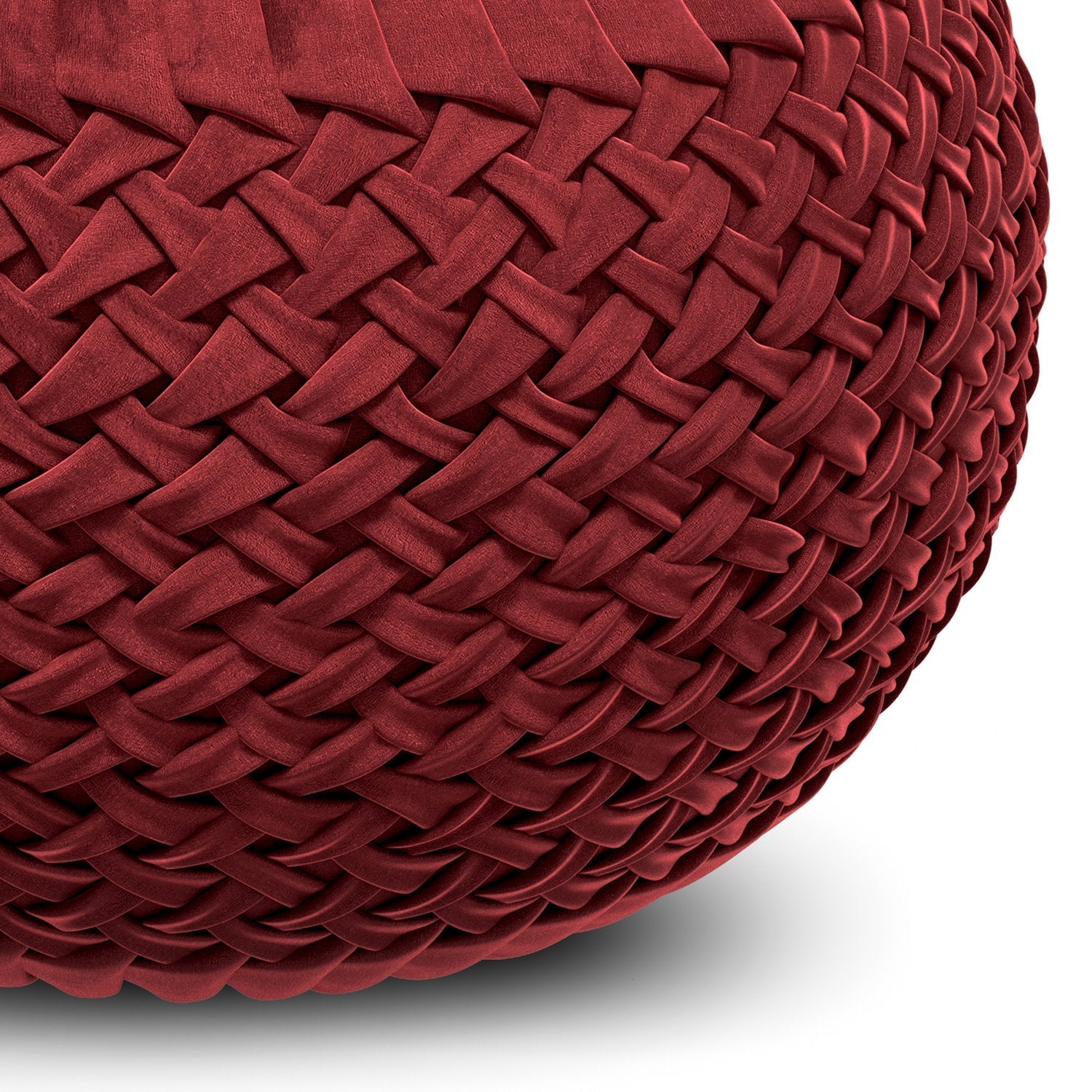 Maroon Velvet Fabric |Grafton Velvet Round Pouf