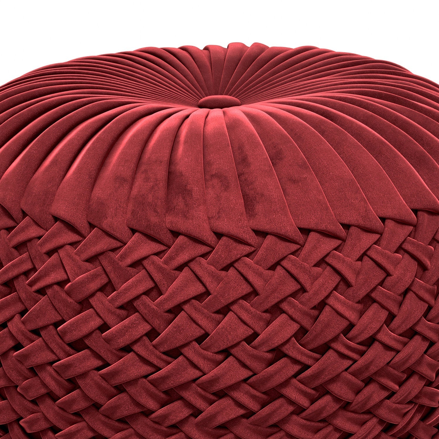 Maroon Velvet Fabric |Grafton Velvet Round Pouf