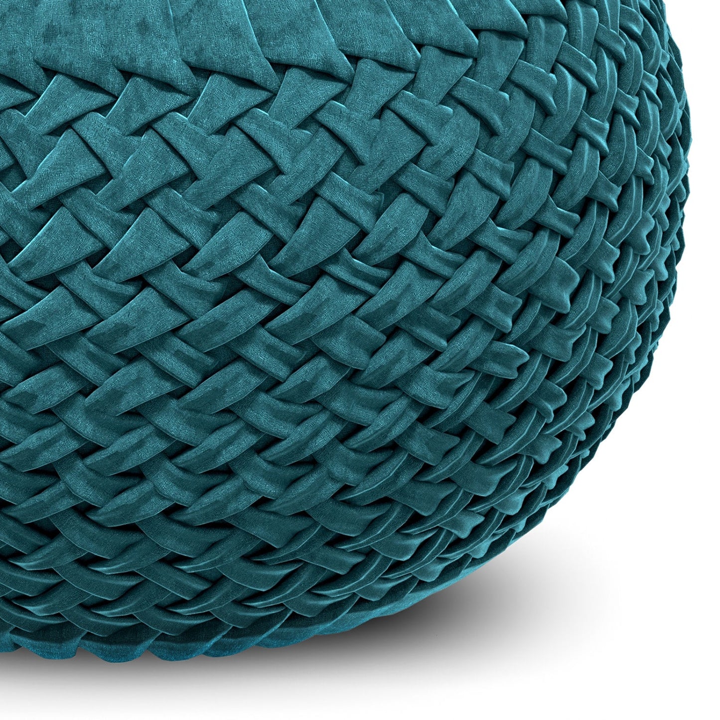 Teal Velvet Fabric |Grafton Velvet Round Pouf