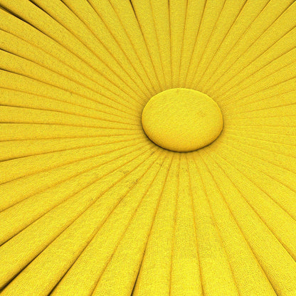 Golden Yellow Velvet Fabric |Grafton Velvet Round Pouf