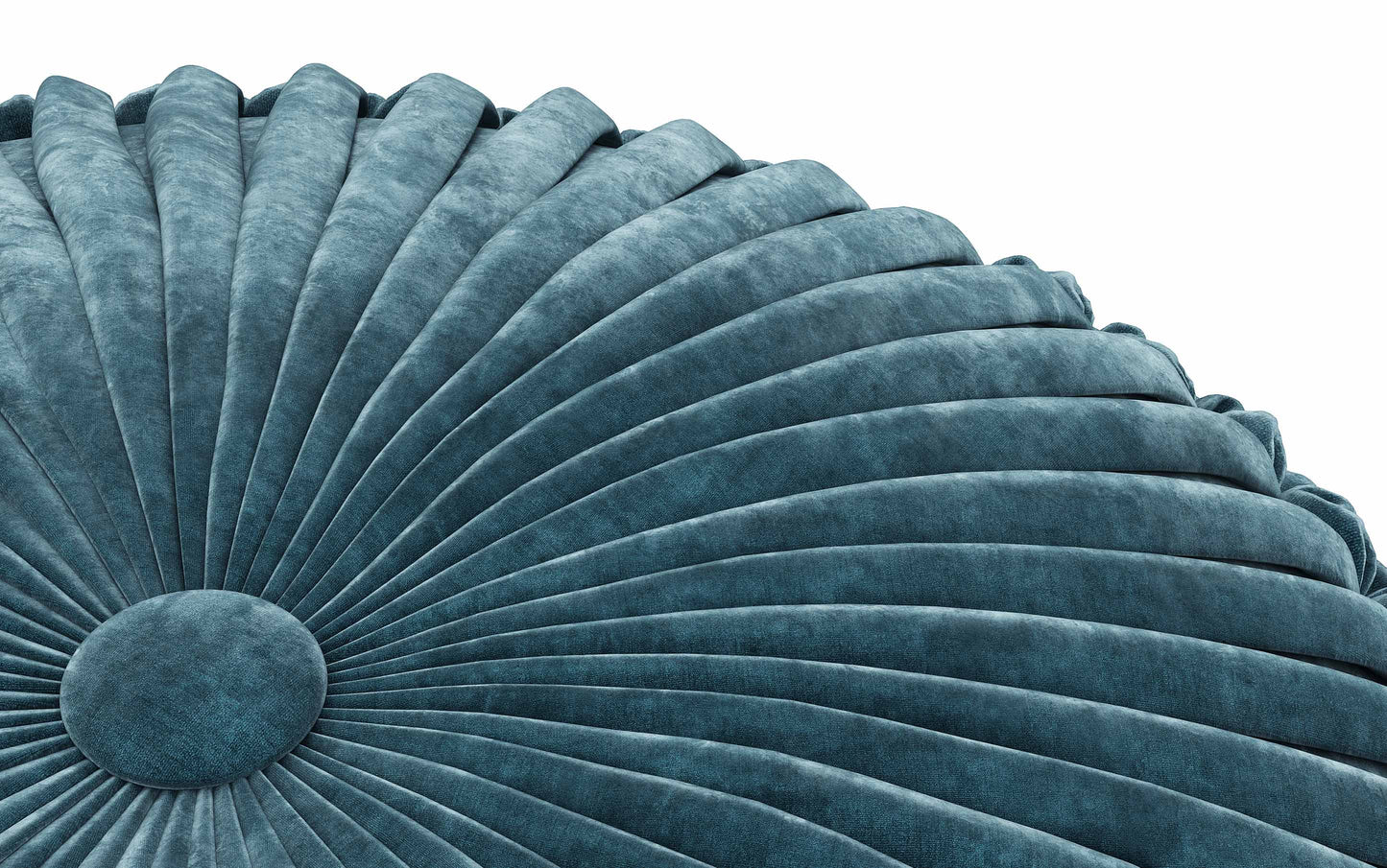 Teal Velvet Fabric | Renee Velvet Round Pouf