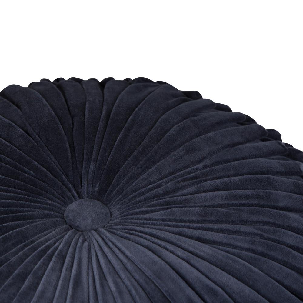 Navy Velvet Fabric | Renee Velvet Round Pouf