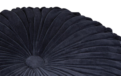 Navy Velvet Fabric | Renee Velvet Round Pouf