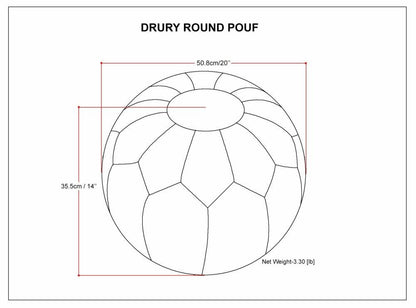 Teal | Drury Round Pouf