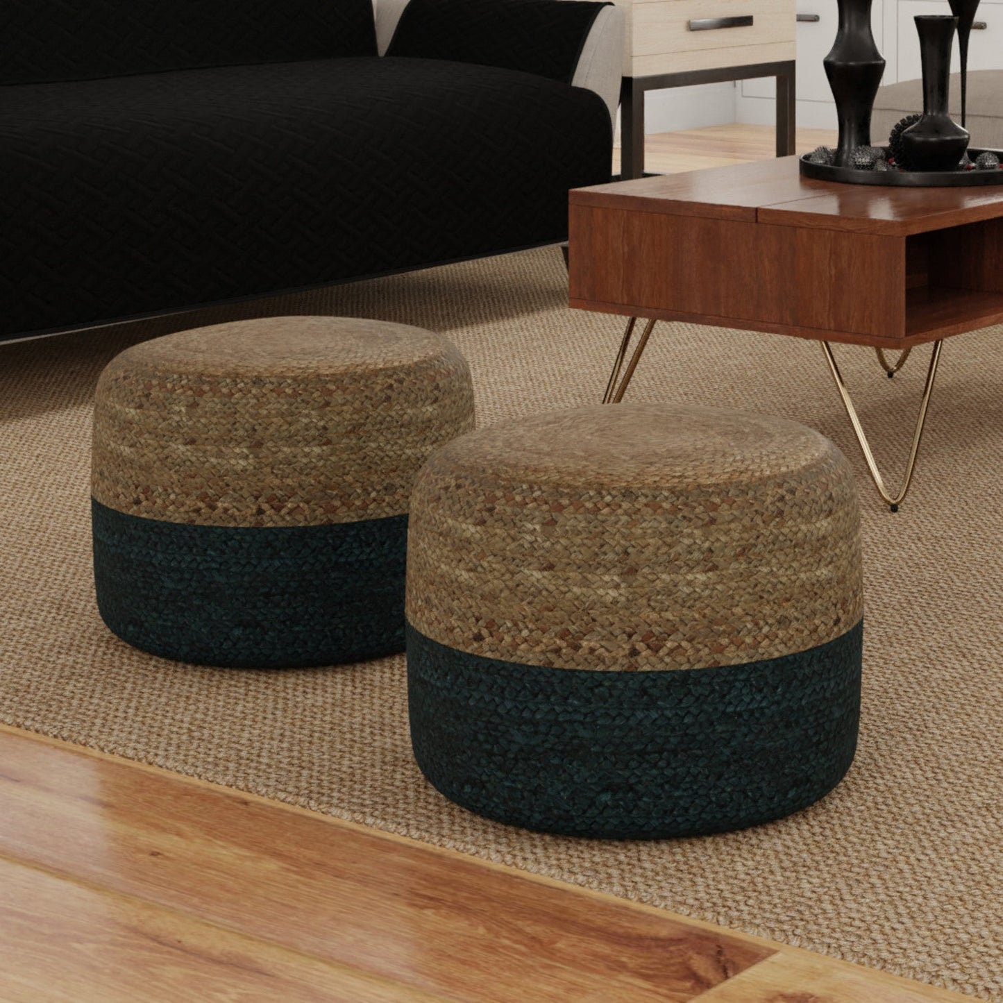 Teal Natural | Lydia Pouf