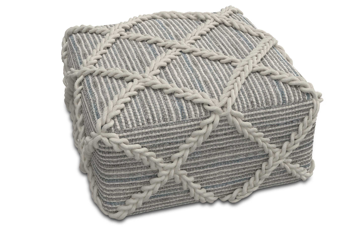 Grey and Natural | Cowan Square Pouf