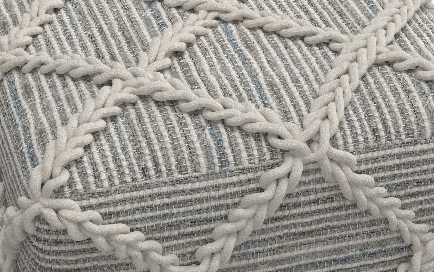 Grey and Natural | Cowan Square Pouf