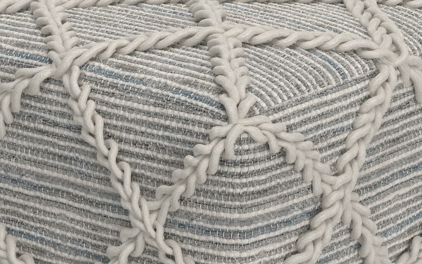 Grey and Natural | Cowan Square Pouf