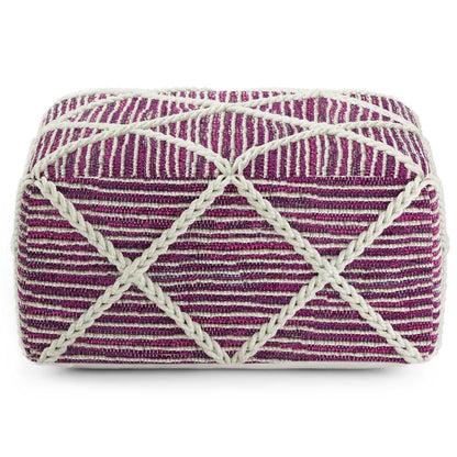 Magenta and Natural | Cowan Square Pouf