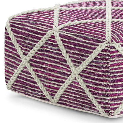 Magenta and Natural | Cowan Square Pouf