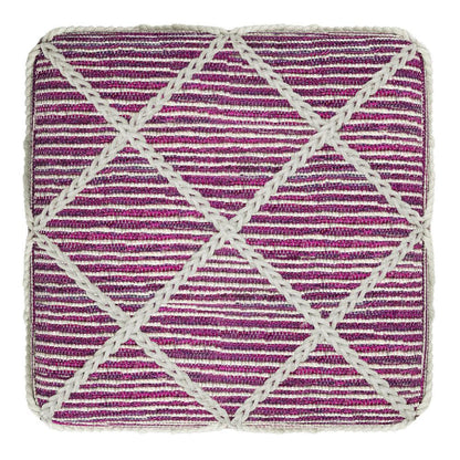 Magenta and Natural | Cowan Square Pouf