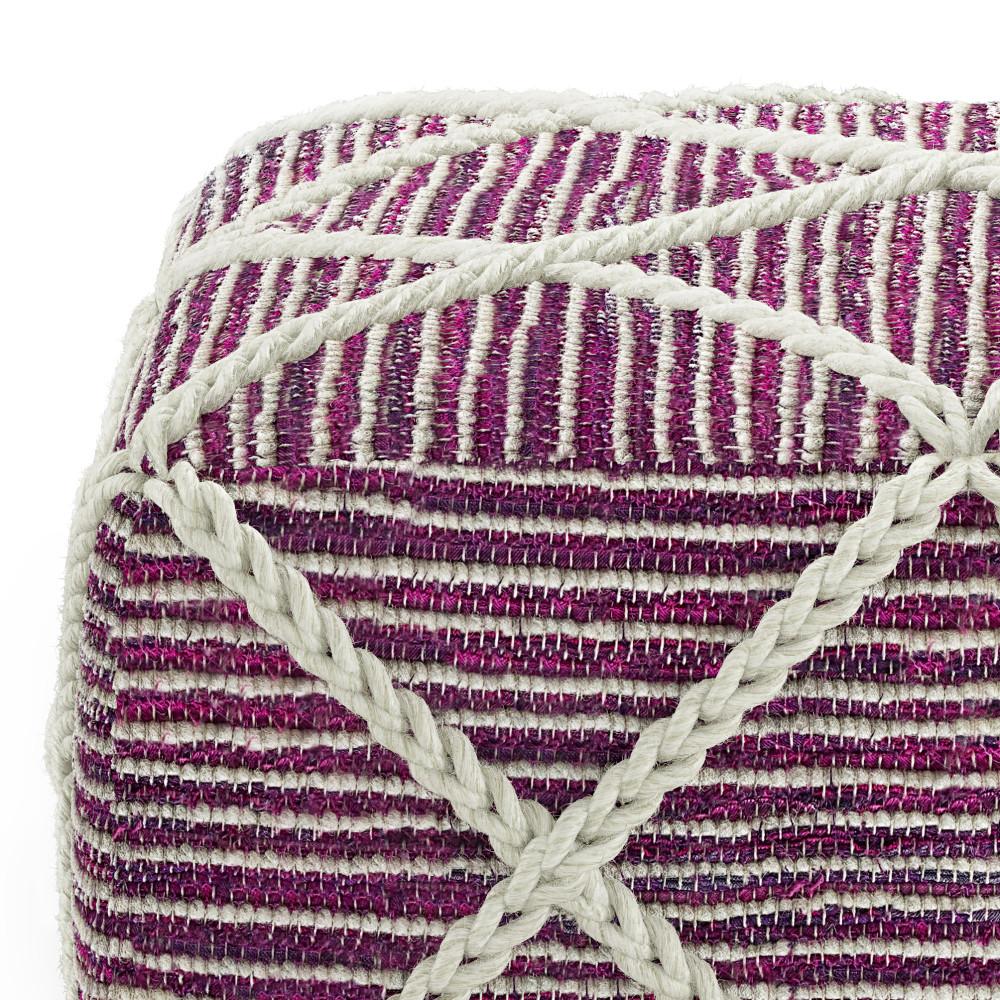 Magenta and Natural | Cowan Square Pouf