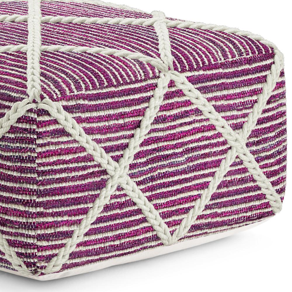 Magenta and Natural | Cowan Square Pouf