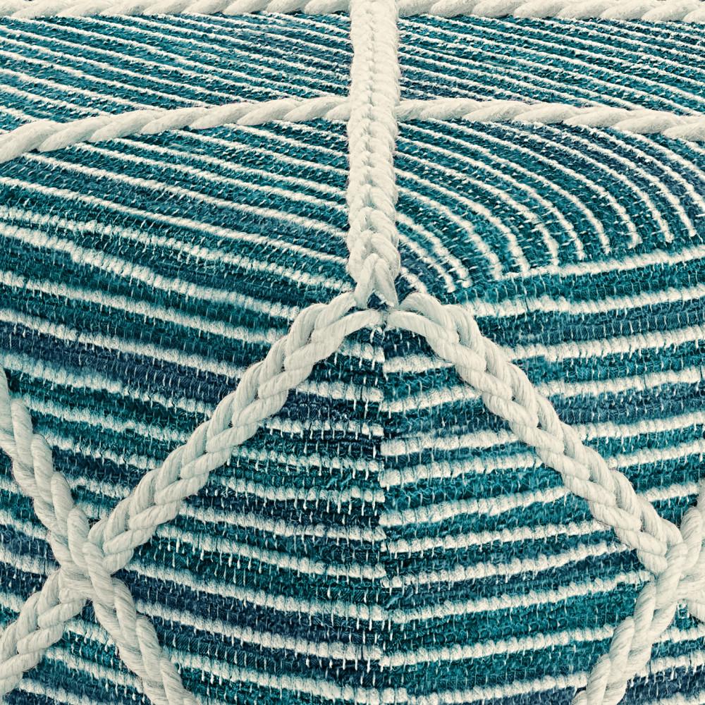 Teal and Natural | Cowan Square Pouf