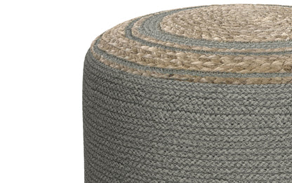 Dove Grey | Serena Round Braided Pouf