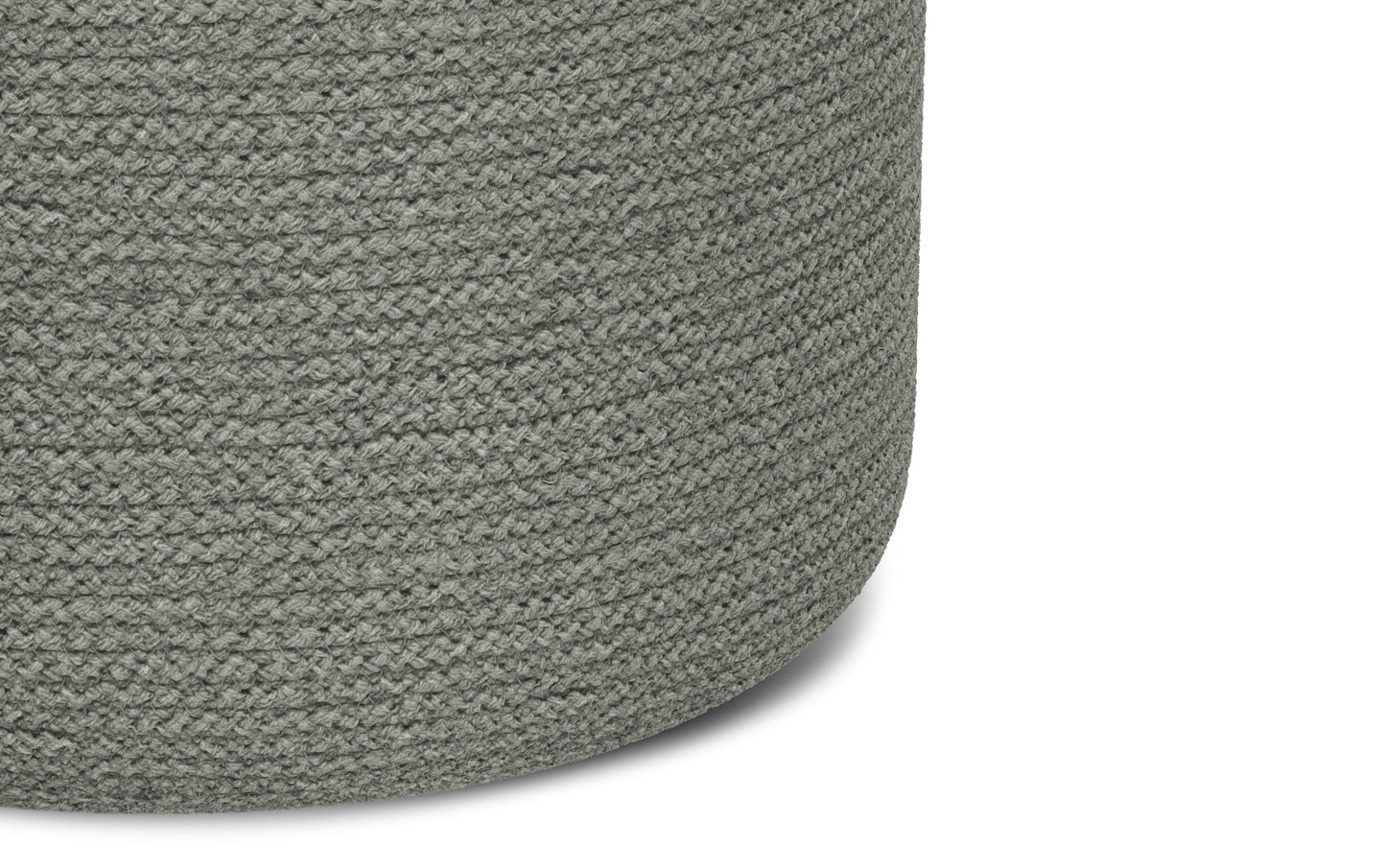 Dove Grey | Serena Round Braided Pouf