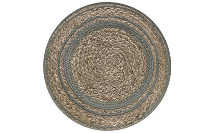 Dove Grey | Serena Round Braided Pouf