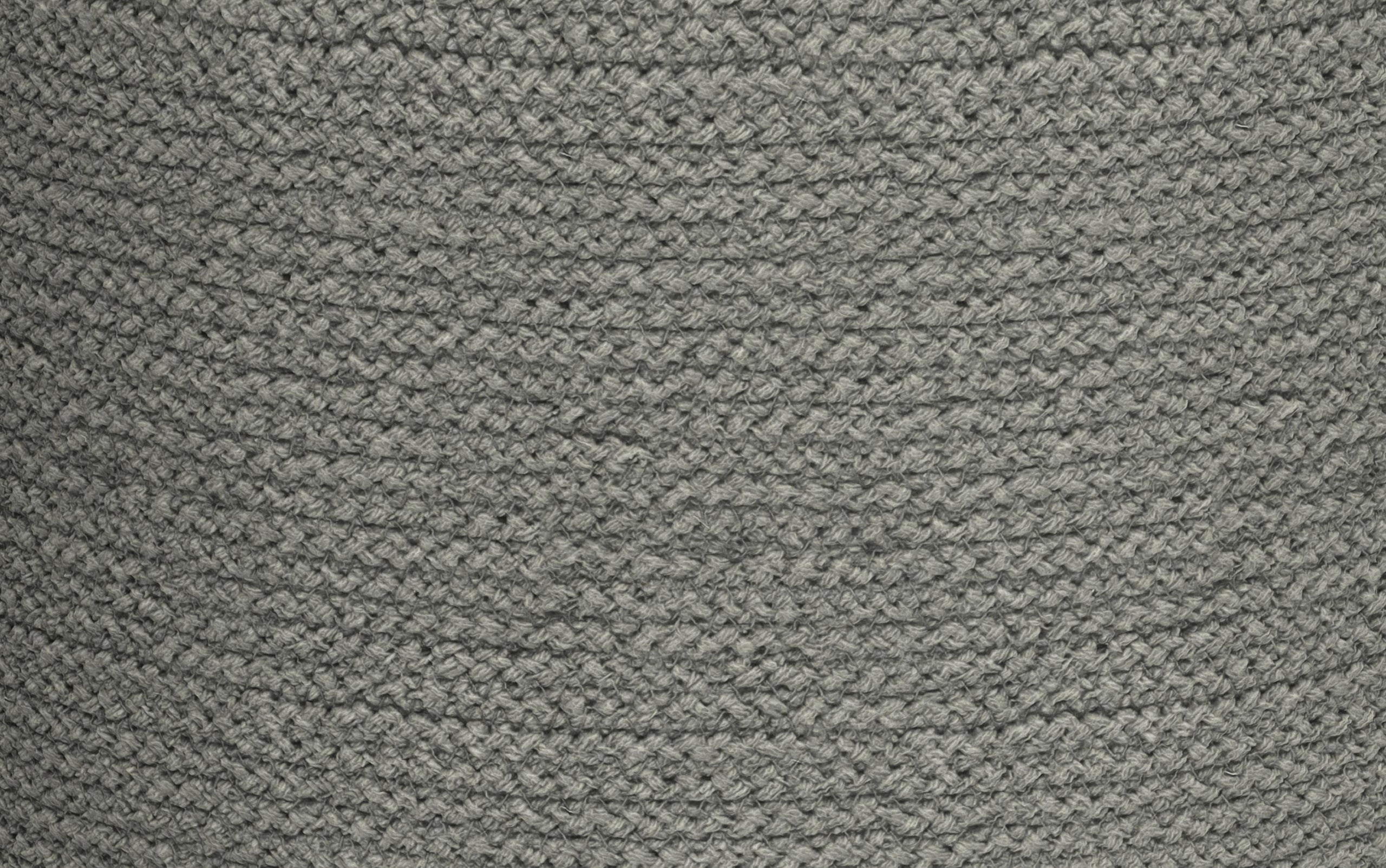 Dove Grey | Serena Round Braided Pouf