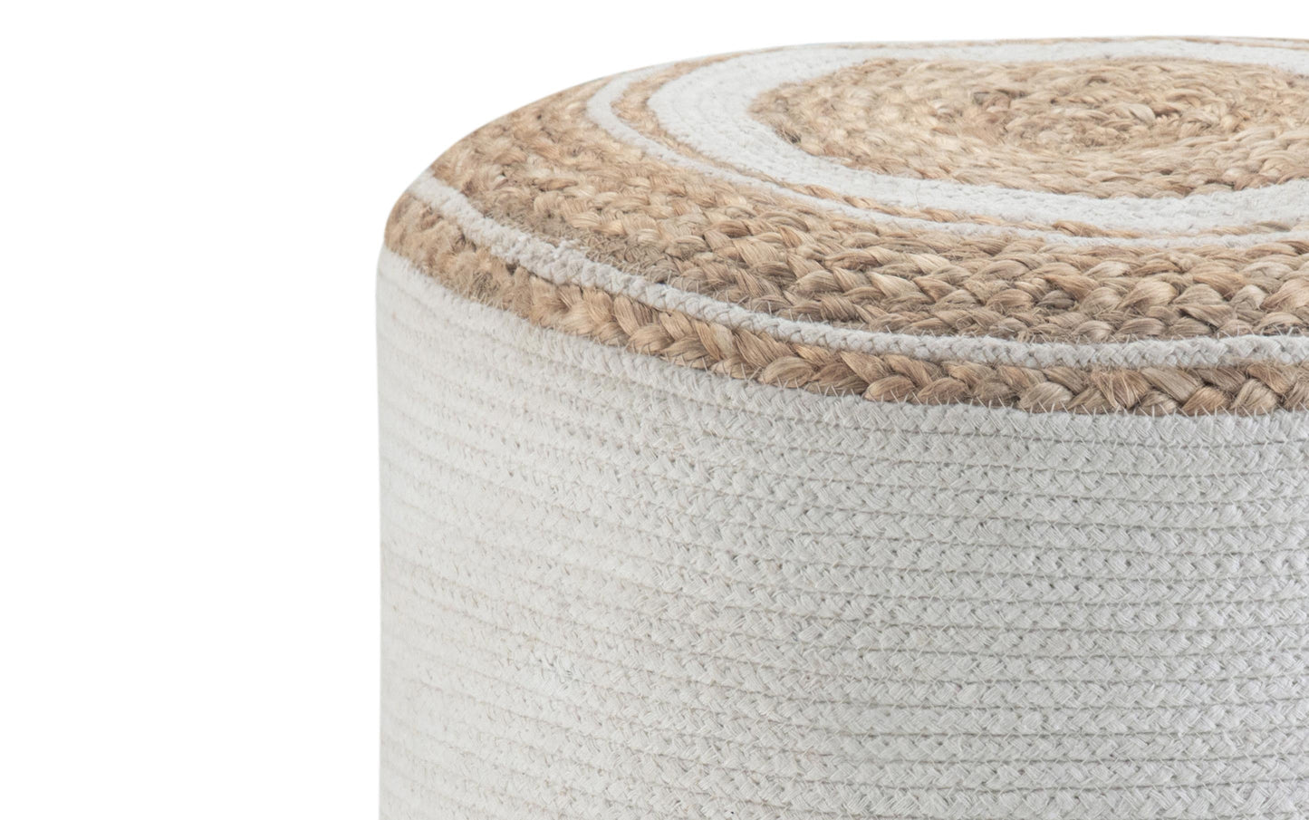 Natural | Serena Round Braided Pouf