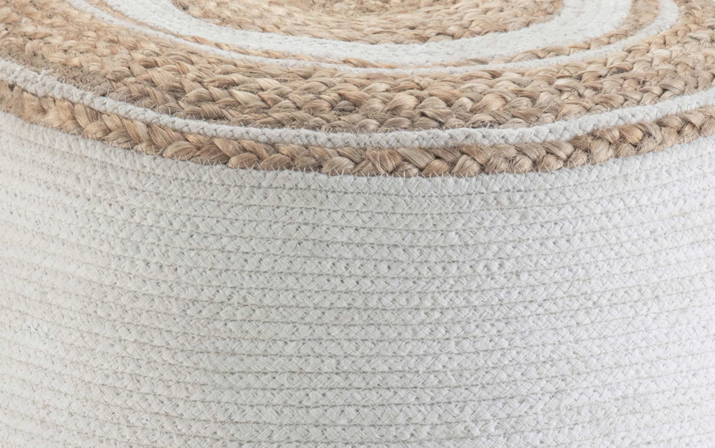 Natural | Serena Round Braided Pouf