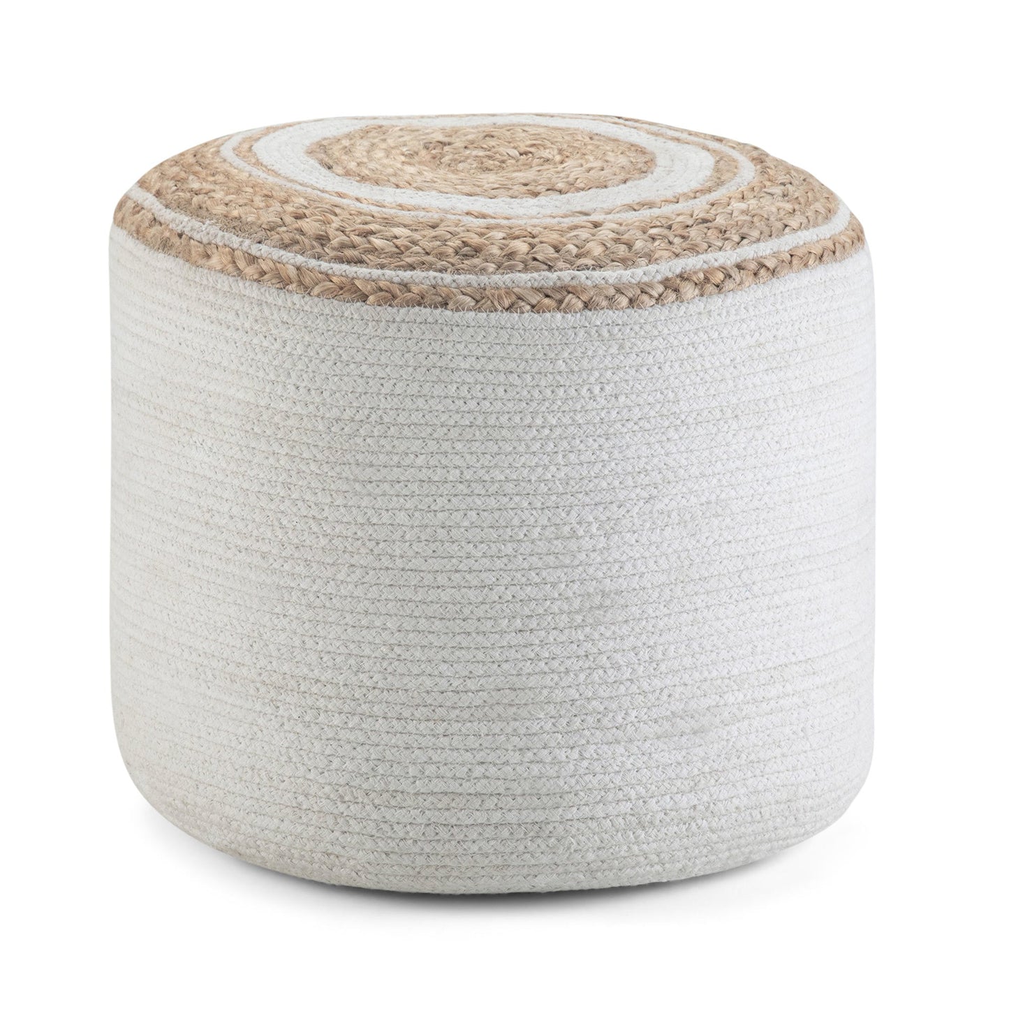 Natural | Serena Round Braided Pouf