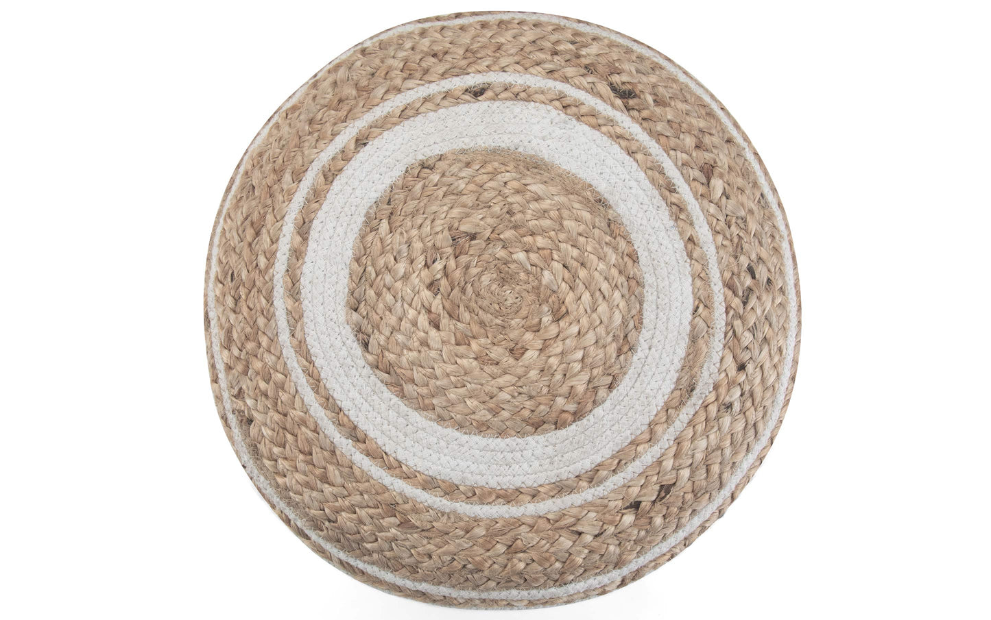 Natural | Serena Round Braided Pouf