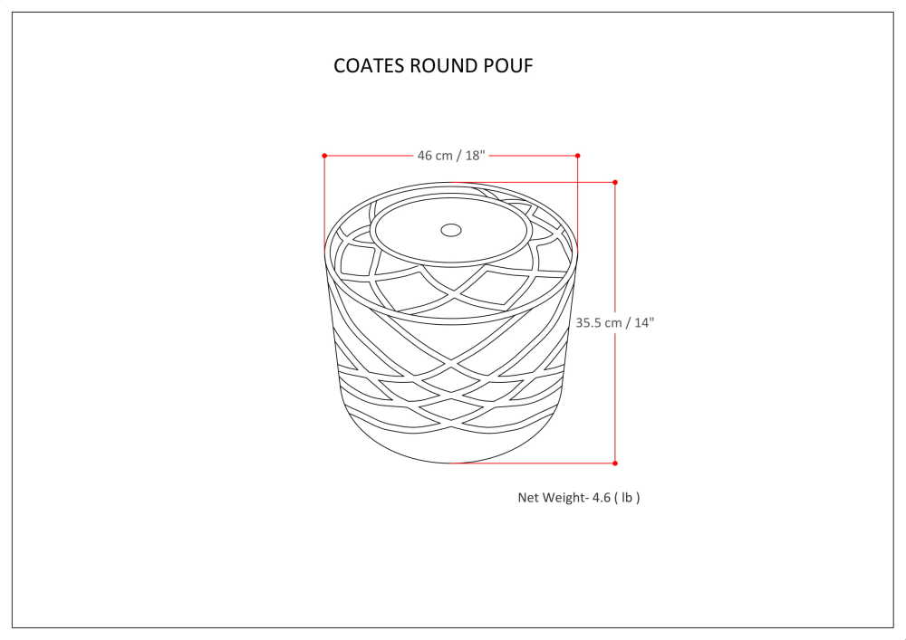 Cloud Grey | Coates Round Macrame Pouf