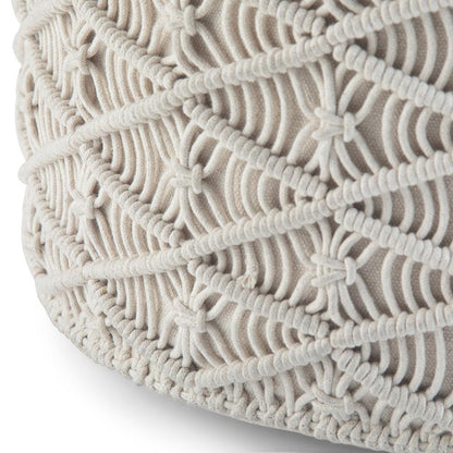 Natural | Coates Round Macrame Pouf