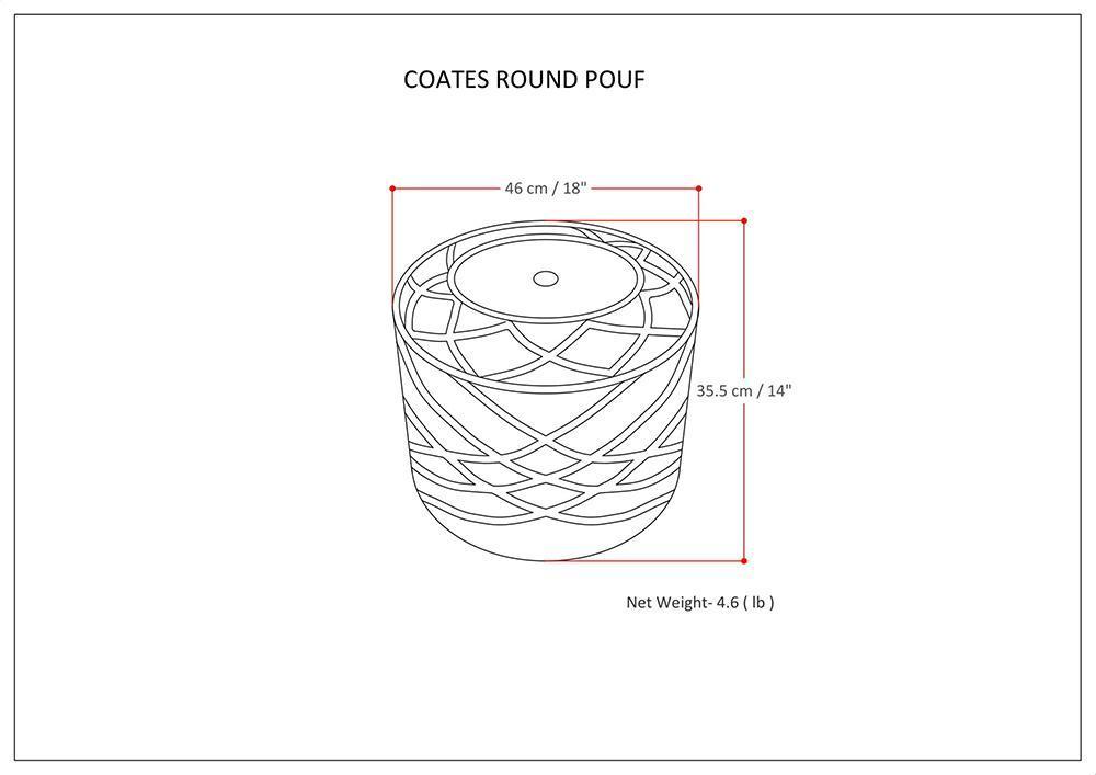 Natural | Coates Round Macrame Pouf