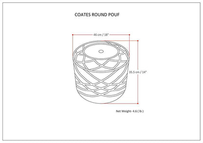 Natural | Coates Round Macrame Pouf