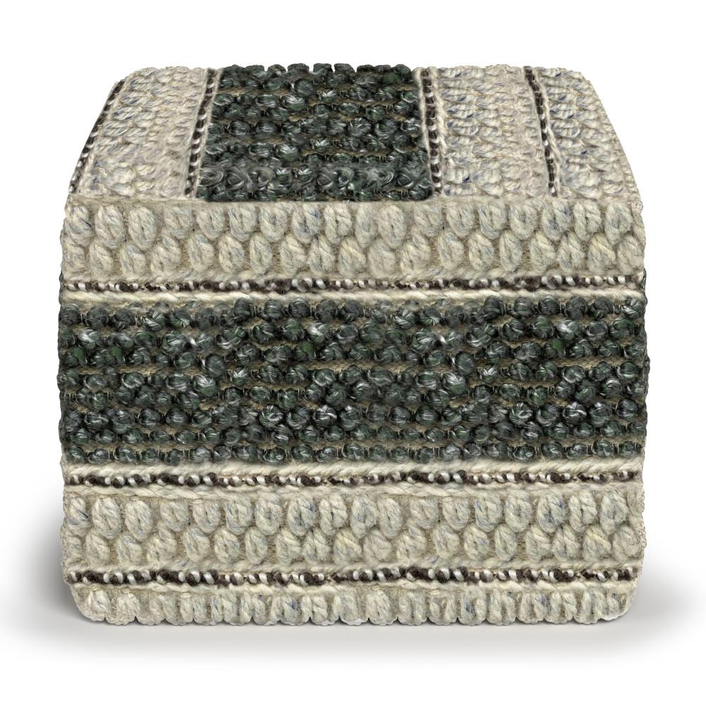 Green and Natural | Grady Square Pouf