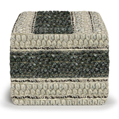 Green and Natural | Grady Square Pouf