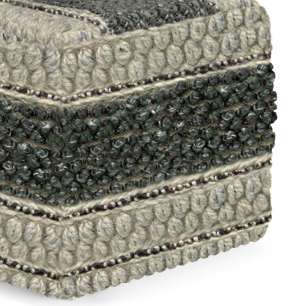 Green and Natural | Grady Square Pouf