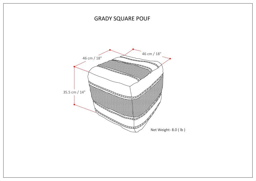 Green and Natural | Grady Square Pouf