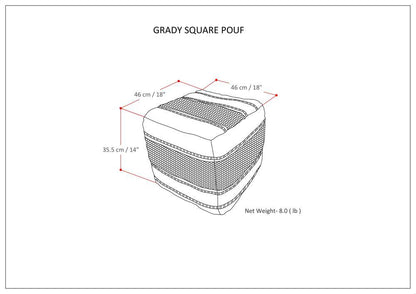 Green and Natural | Grady Square Pouf